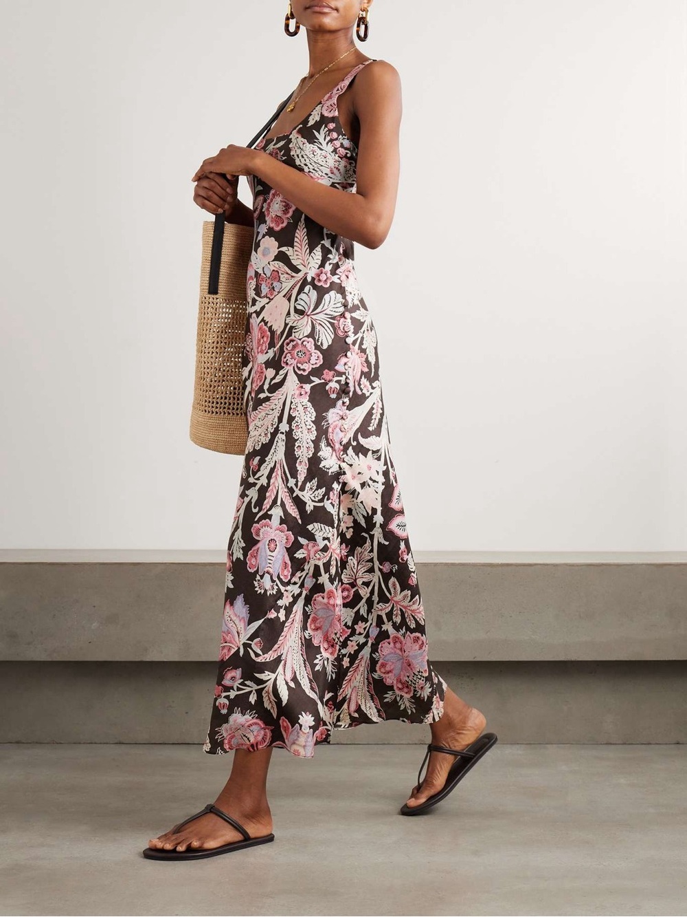 Alix of Bohemia Adele Floral Print Silk Maxi Dress